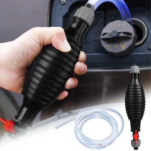 Fuel Pump with Hose Clips – Durable Manual Oil Transfer Pump for Car, Bike & Generator